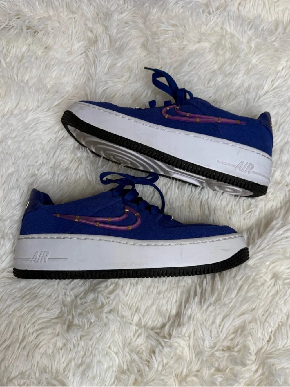 Nike Air Force 1 Sage Low LX Deep Royal Blue Suede Sneakers